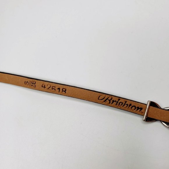 Brighton Super Skinny Snakeskin Cross Concho Belt S 28 - Picture 6 of 10